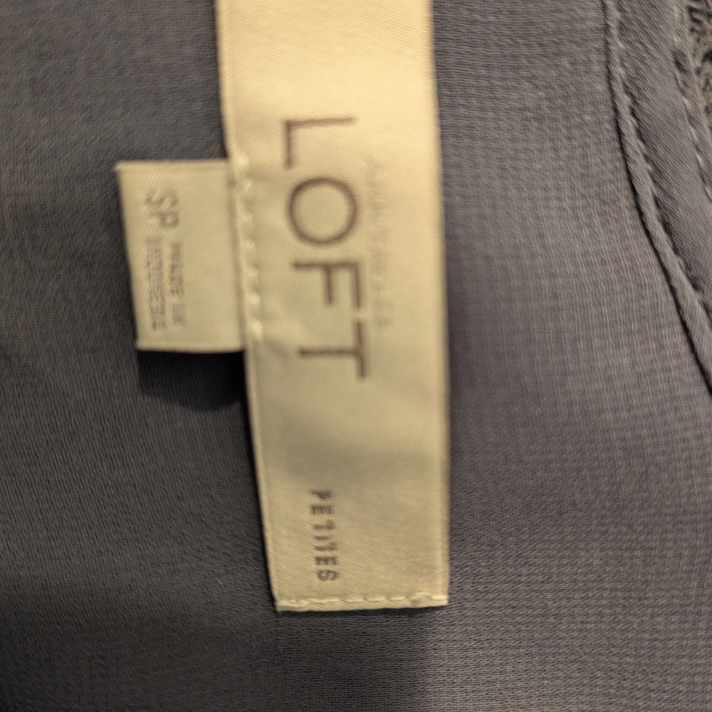 Loft Elegant Lace Sleeveless Top - Gray Size Sp - Picture 7 of 7